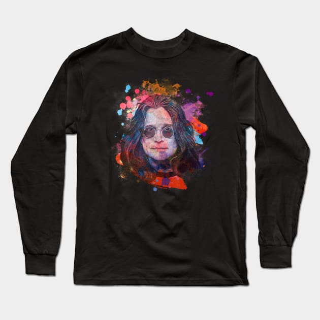 Ozzy Osborne - Watercolor Illustration Long Sleeve T-Shirt by Punyaomyule